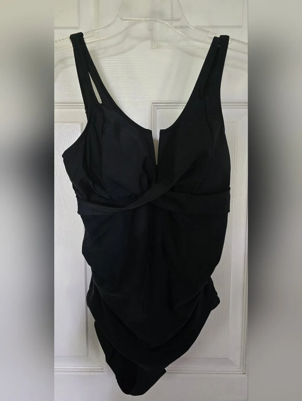 CiCiBird. Classic Black One-Piece Swim Suit - Supportive V-Neck. Medium. NWT.